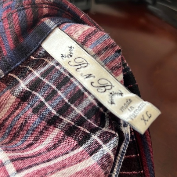 Women’s R n B Flannel Plaid Shirt Size XL - Picture 5 of 12